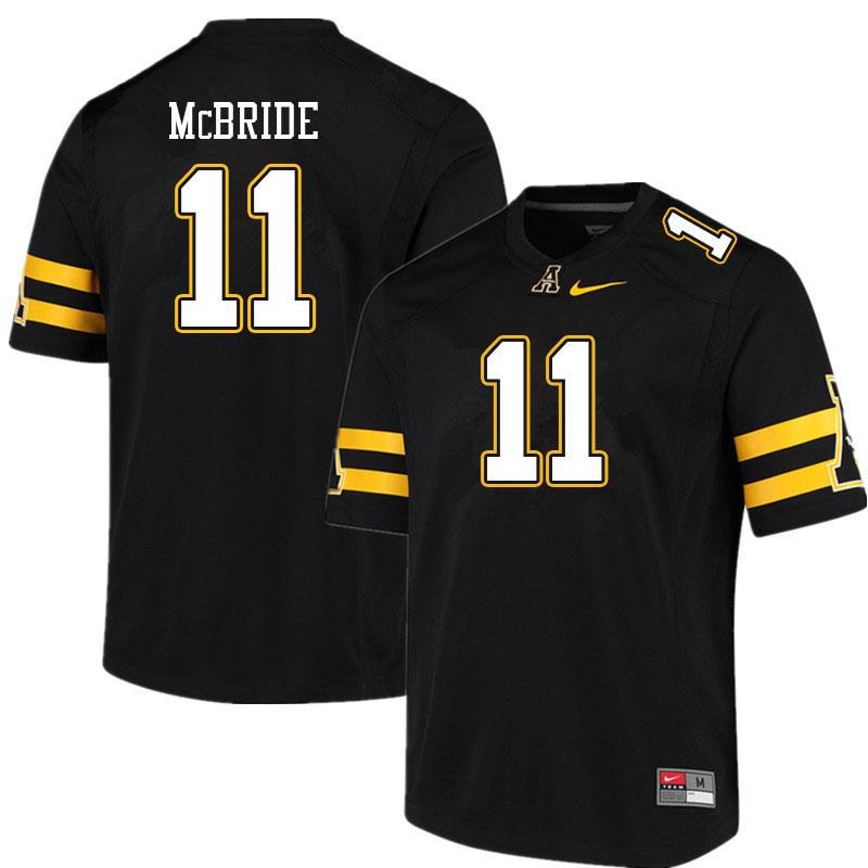 Men #11 Brady McBride Appalachian State Mountaineers College Football Jerseys Sale-Black